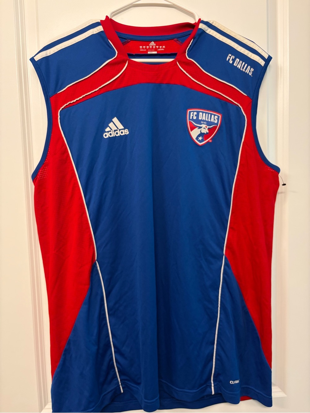 Vintage FC Dallas Jersey Mens XL Blue MLS Soccer Adidas Sleeveless Tank Shirt